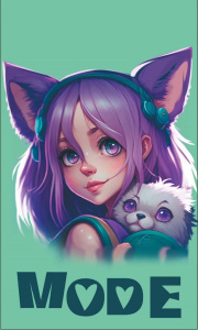 Блокнот А7  40л скоба "Аниме. Animal girls" клетка