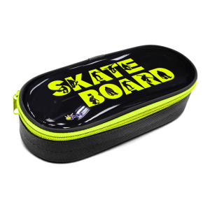 Пенал-косметичка с откид.планкой (210*85*50) молния, ткань, ПВХ "На скейте"