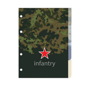 Разделители для тетрадей на кольцах А5 4л. Альт "Милитари"