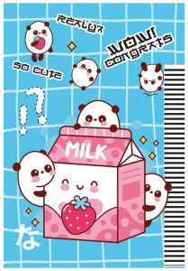 Записная книжка А6 56л. ПВХ, мягк.обл. "Каваи milk" кл.