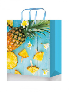 Пакет подар. бумажн. 18*23*8см, 128гр/м,  Ананасовое наслаждение, глянцевая ламинация