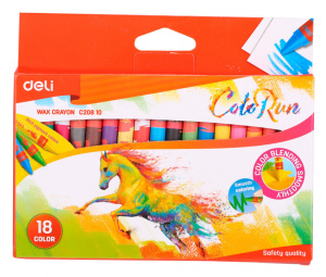 Мелки восковые Deli Colorun 18цв, европодвес