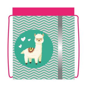 Мешок для обуви 1 отд, 460*360, светоотр. "Влюбленная альпака" сетка д/вентиляции