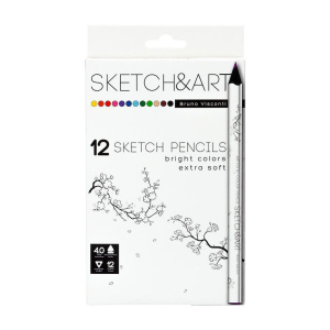Карандаши цвет. 12цв  BV "Sketch&Art" утолщенные, 4мм