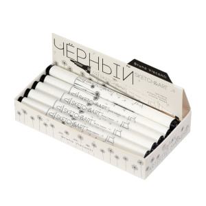 Маркер для скетчинга пулевидн. Sketch&Art "Черный" двусторон., 1,0-5,0мм