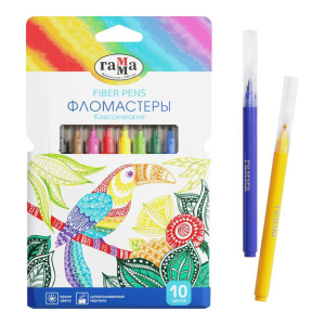 Фломастеры  10цв "Классические", картонная коробка