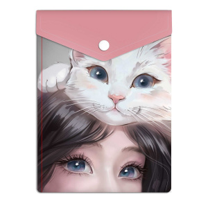 Конверт на кнопке  с рисунком А6 (158*114мм) Кошачьи нежности