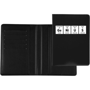 Обложка для паспорта из к/з Genius 5 отд.д/визиток, soft touch, шелкография