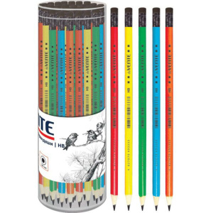 Карандаш deVENTE HB, круглый, с ластиком, ассорти неон