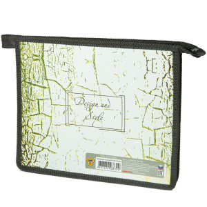 Папка д/тетрад. А5 (230*190*50) 1отд. молния сверху, метализир.картон "Бежевая текстура"