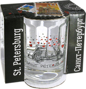 Стопка "СПб. Мосты, сердечки" стекло