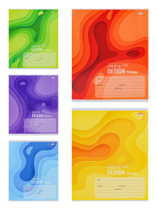 Тетрадь А5 24л лин. Проф-Пресс "Абстрактные разводы" 5 диз.в спайке