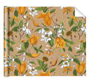 Бумага упаковочная крафт 70*100см "Цитрус"