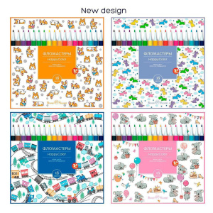 Фломастеры  18цв "BV. Happycolor"