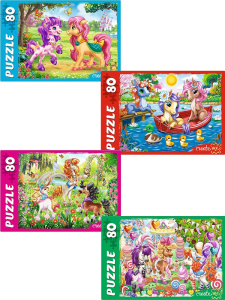 Пазлы 80 элементов  163*225мм. "Пони"