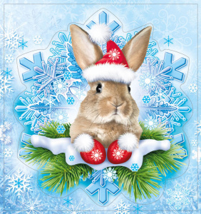 Витражная наклейка 16*15см "Зайка" двусторонняя