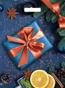 Пакет 47,5*39см (60мк) с вырубной укрепл. ручкой "Подарок с апельсинами" ПВД