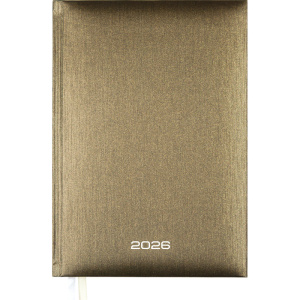 Ежедневник дат. 2026г А5 Attomex. Regent 336стр., коричневый металлик, тв.обл., бумвинил, ляссе