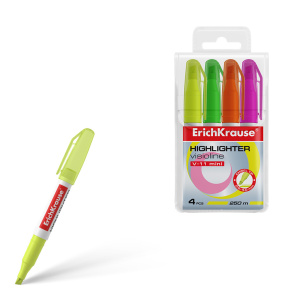 Набор текстовыделителей ЕК Liquid Visioline V-11 Mini Neon 4 цв. (желтый, зеленый, розовый, голубой)