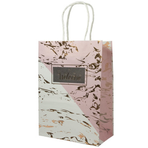 Пакет подар. бумажн. крафт 18*25*9 см, 120 гр/м Золотые штрихи, 4 дизайна