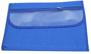 Папка для труда А4 1 отд. липучка ткань, синяя