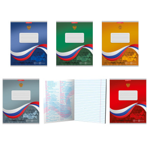 Тетрадь А5 18л лин. Полиграф Принт "Тетрадь российского школьника" белизна 100%