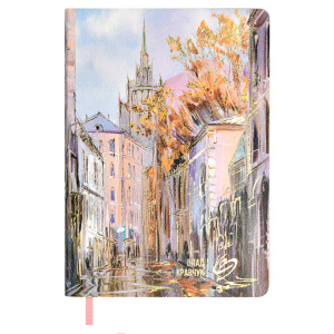 Ежедневник недат. А6+ 120л., кож.зам., мягк.пер. "Наппа Москва" тиснен., ляссе