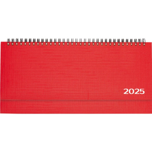 Планинг дат. 2025г, 294*142мм 64л., тв. обл. Lancaster красный