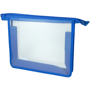 Папка д/тетрад. А5 1отд. на молнии сверху   Офис. б/цв Синяя