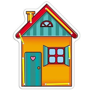 Игра-шнуровка "Домик"10*14 см, дерево