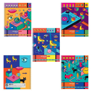 Тетрадь А5  48л кл. гребень Hatber "Весело живём" белизна 98%