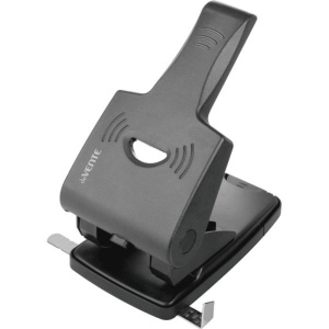 Дырокол deVENTE  65 лист, пластик, линейка, чёрный