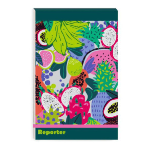 Записная книжка А5+  100л.. "Экзотические фрукты", застежка-резинка, точка