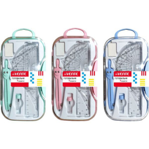 Готовальня deVENTE 7 предметов в пластиковом футляре, ассорти