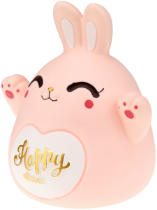 Копилка 14*16см "Счастливый зайчик" розовый