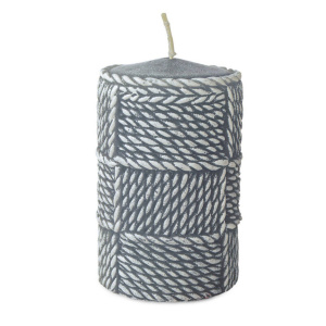 Свеча новогодняя пеньковая , серая,  8см
