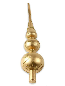 Макушка на ёлку "С праздником!"  29см пластик, золотая