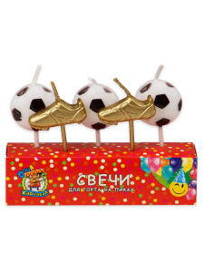 Свечи для торта "Футбол" на длинных пиках 5шт