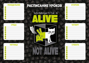 Расписание уроков А4 "Научный кот" выб. УФ-лак, 235гр/м2