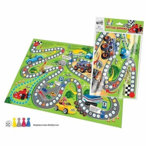 Игра с фишками 600*400 мм "Крутые виражи" в пакете 5+