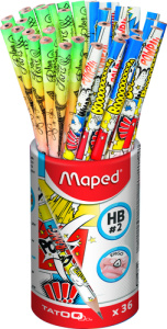 Карандаш TATOO TEENS НВ треуг, ударопрочный, ЦЕНА ЗА 1 ШТ (36 шт. в стакане)