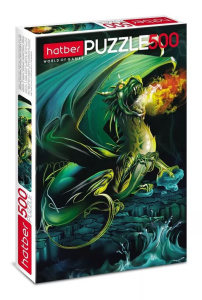 Пазлы  500 элементов  330*480мм.  "Изумрудный дракон"