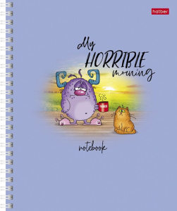 Тетрадь А5  48л ЛИН. гребень Hatber "Утро добрым не бывает" 4 диз.в спайке, белизна 98%