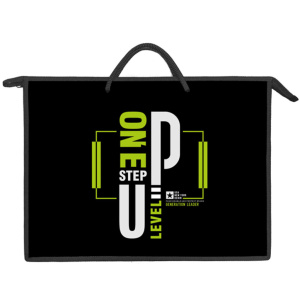 Папка А3 (460*345*40) с ручками, молния, пластик "Level up"