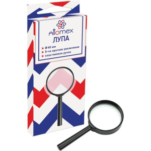 Лупа  40мм, увеличение 5-кратное, пластиковый держатель