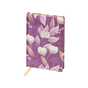 Ежедневник недат. А5+ 120л., тв.обл., иск.кожа "Flora. Cotton flower" ляссе