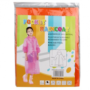 Дождевик-плащ 110см, универсальный, ассорти