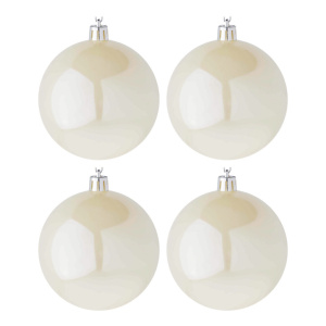 Набор елочных шаров 8 см, 4 шт., белая нефть, пластик