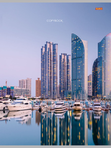 Тетрадь А4  80л кл. скоба Проф-Пресс "Город у воды" мелов.