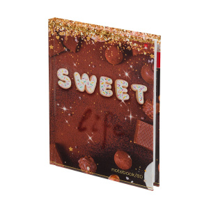 Блокнот А6 7БЦ  80л "Sweet life" клетка, глянц.лам.